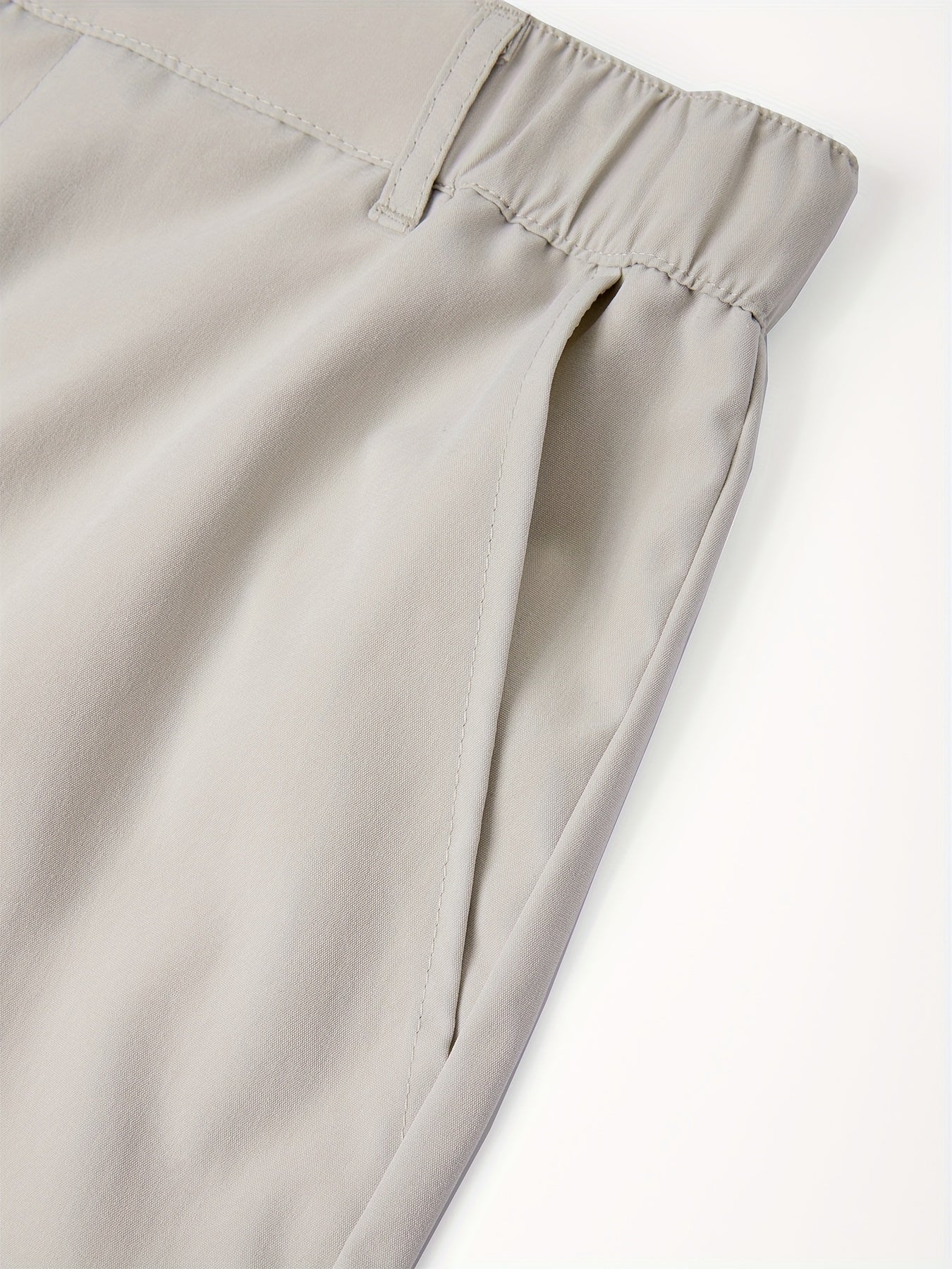 5pcs Men'S Fashion Solid Color Shorts, Woven, Simple, Straight Leg, Five-Inch, Versatile, Business Style, Street, Versatile, Beach Vacation, Travel, Outdoor, Casual, Sports, Zipper, Resin, Button, Half, Elastic, Belt, Casual
