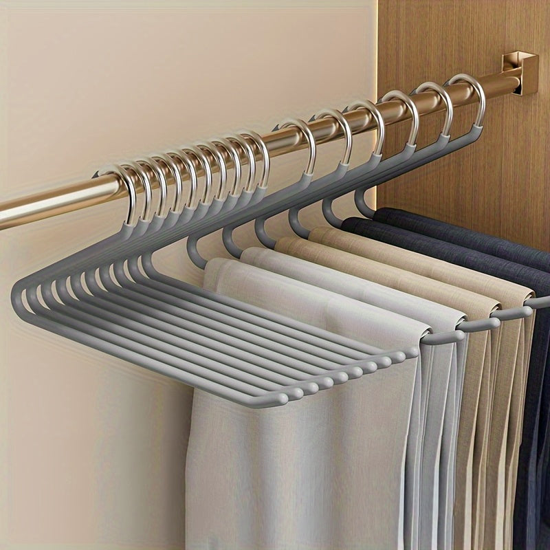 10pcs Space-saving Goose Z-shaped Pants Hanger Durable Metal Material Multi-functional Pant Storage Household Supplies, Clothing Store Pants Display Clothes Rack