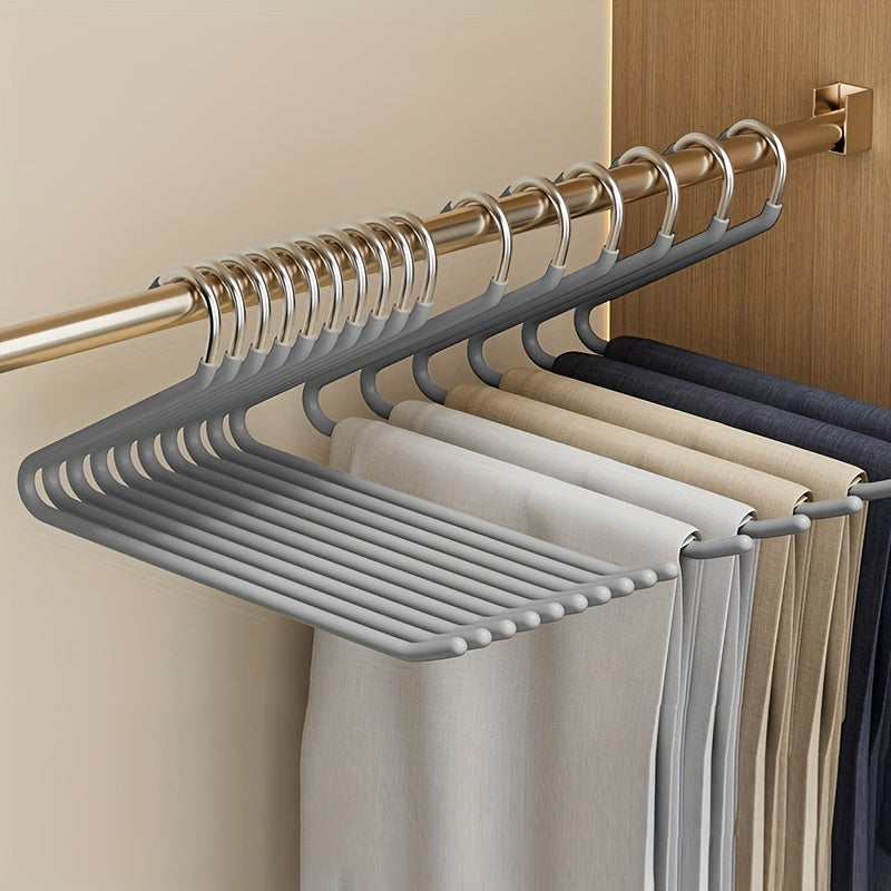 10pcs Space-saving Goose Z-shaped Pants Hanger Durable Metal Material Multi-functional Pant Storage Household Supplies, Clothing Store Pants Display Clothes Rack