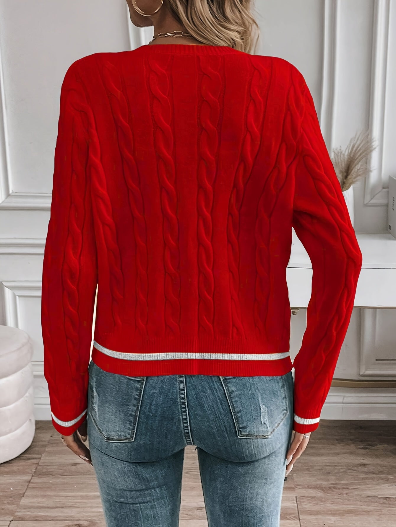 Women's Elegant Solid Color Long Sleeve Cardigan - Open Front Button Placket, Machine Washable Non-Stretch Sweater for Spring Summer Fall, Casual to Semi-Formal Wear, Ladies Sweaters, Seasonal Layering Piece, Buttoned Knitwea