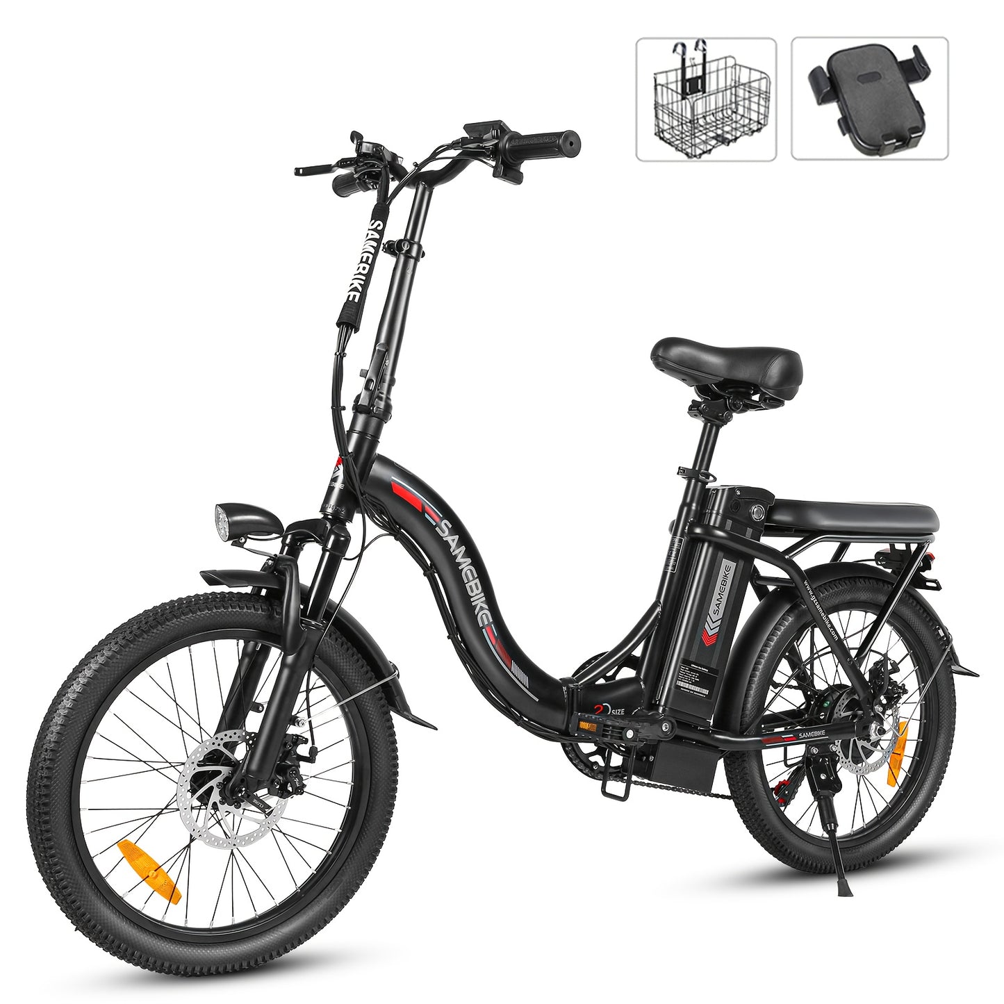 CY20 20" Foldable Step-Through Electric Bike for Adults - Lightweight Portable City Commuter E-Bike with 36V Removable Battery, 250W Motor & 15 MPH Speed, Front Suspension, Disc Brakes, Alloy Steel Frame, White - Dual-Power (