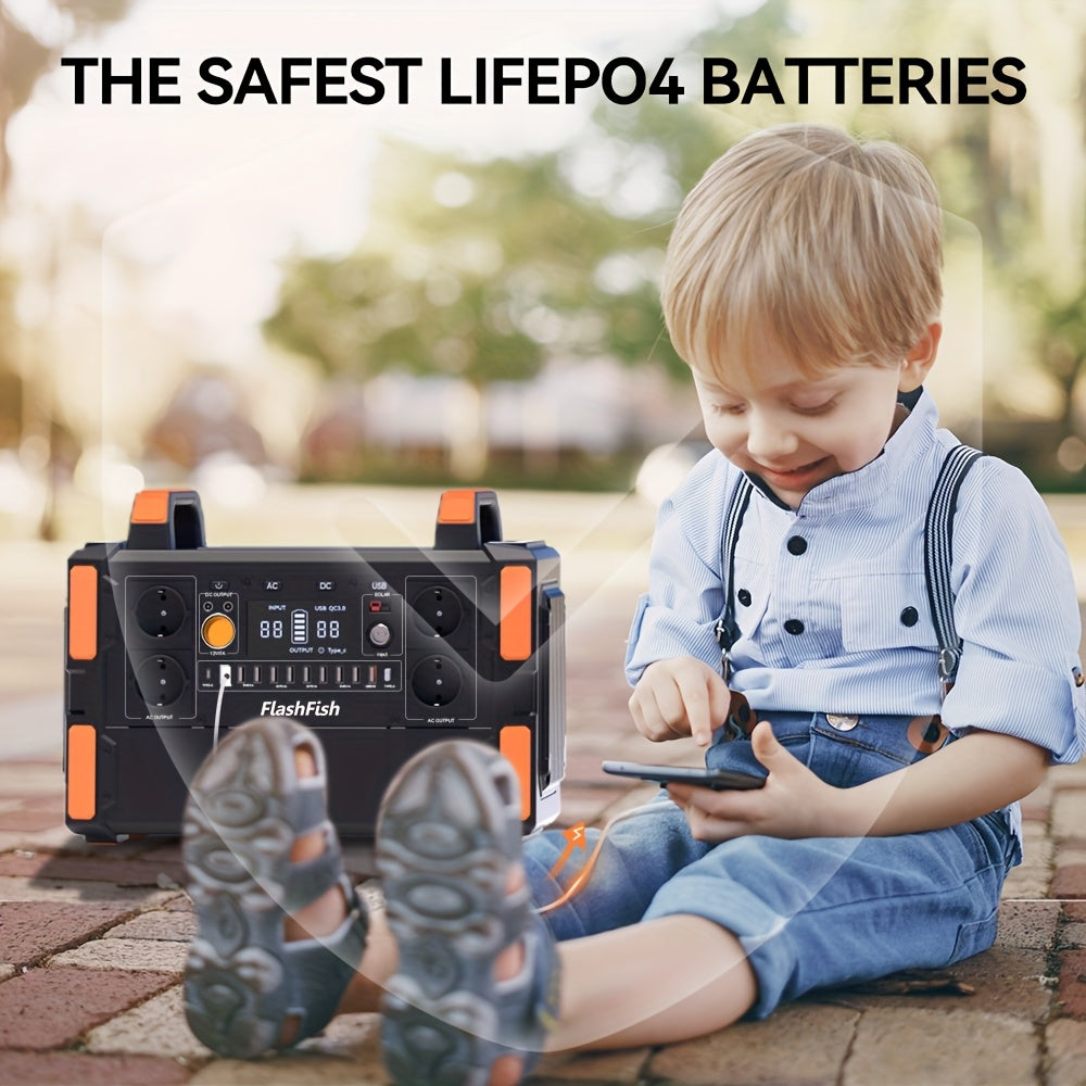 1000W Lifepo4 Battery Solar Power Generator 1041.6Wh 230V (2000W Surge) Emergency LFP Battery Power Generator with 4*AC Solar Power Station, 19 output socket Portable Power Station for Emergency/Outdoor camping/RV/Home/Comput