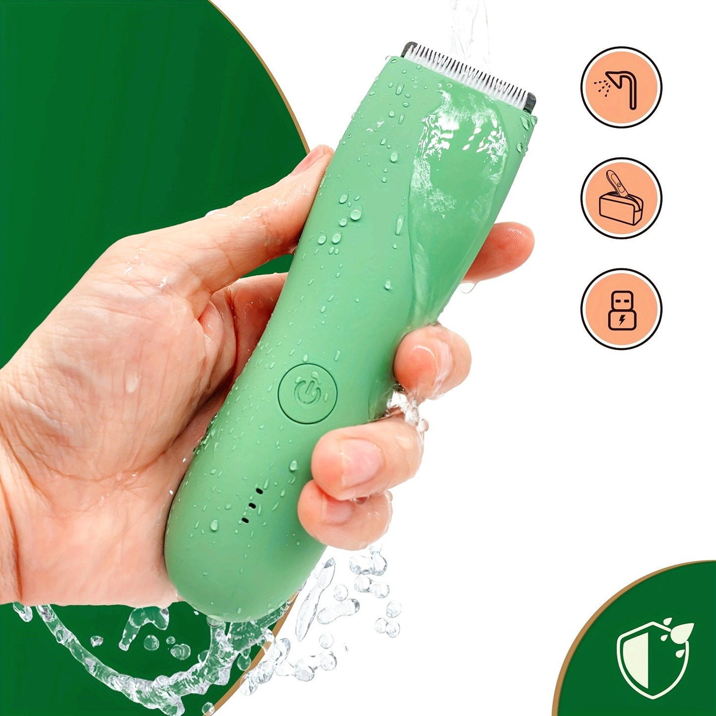 YAFULL Professional Body Groomer with IPX6 Replacement Blades - USB Rechargeable, 800mAh Lithium Battery, Ceramic Blade for Men'S Belly & Body Hair Trimming, Electric Shaver for Bikini & Men'S Grooming, Ideal Gift for Loved O