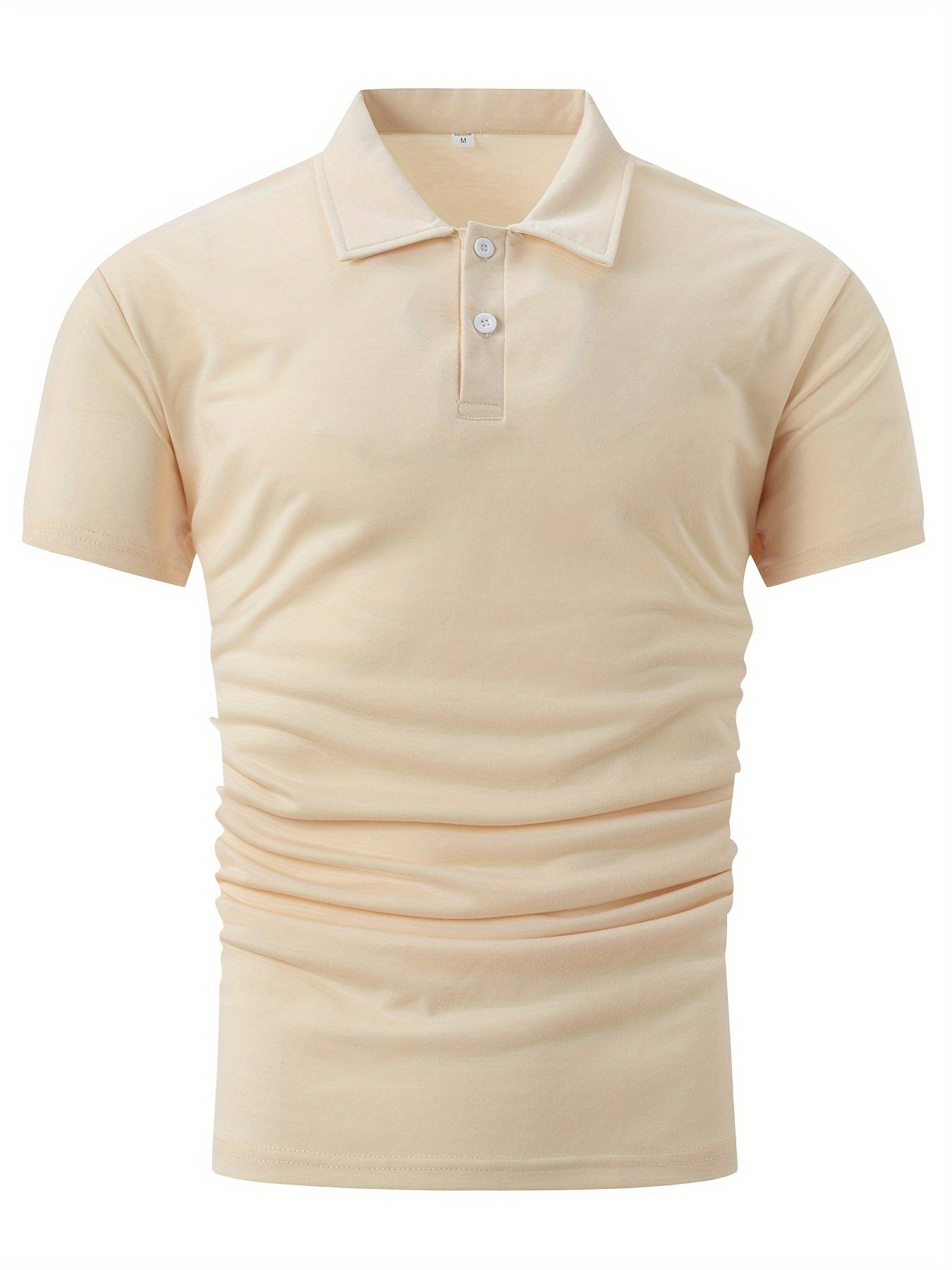 Solid Color Men's Lightweight Short Sleeve Lapel Shirt For Summer Sports