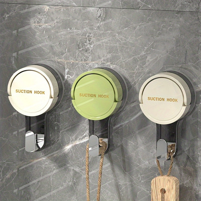 3pcs Heavy Duty No-Drill Bathroom & Kitchen Towel Hooks - Strong Vacuum Cup, Self-Stick Adhesive Towel Rack Holders, Damage-Free Installation, No Tools Needed, Space-Saving for Bathroom, Kitchen, Hotel, Office - Modern Minima