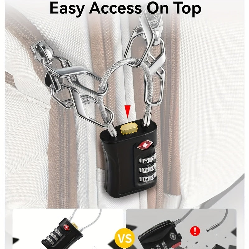 Two Tsa-Approved Combination Locks, Durable And Multifunctional Padlocks.