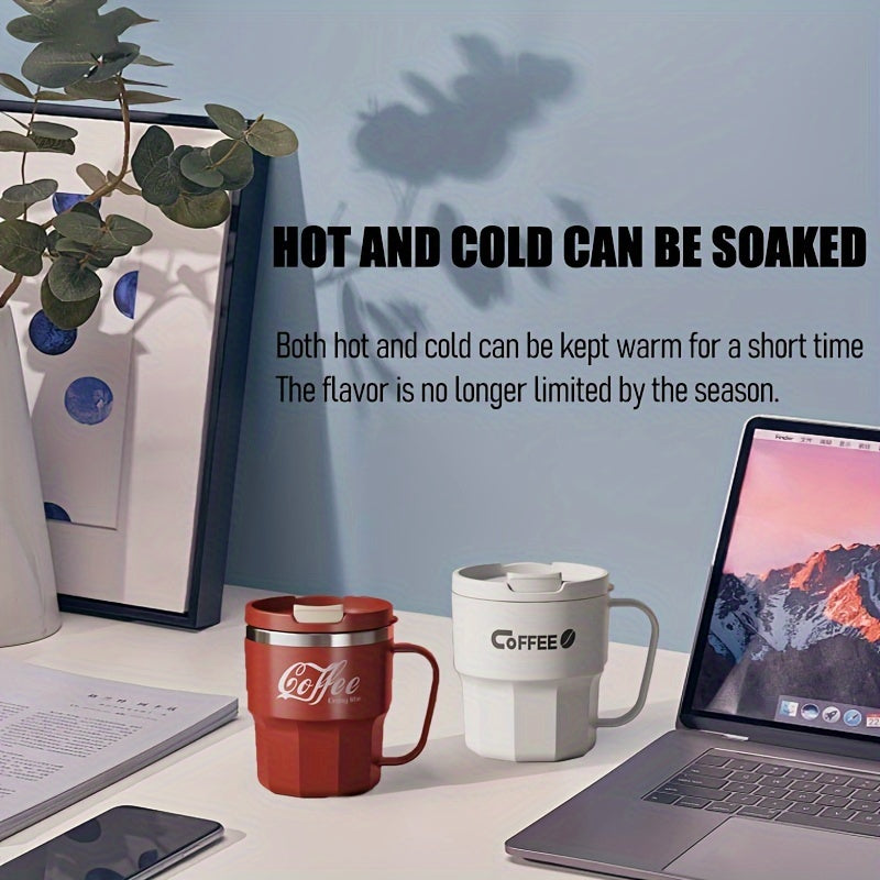 Valentine's Day 304 Stainless Steel Insulated Travel Mug with Seal, Portable Flip Top, Shatterproof and BPA-Free for Office, Home & Dorm - Food-Grade, Leakproof Thermal Coffee Cup with One-Click Open Lid for Men & Women, 14+