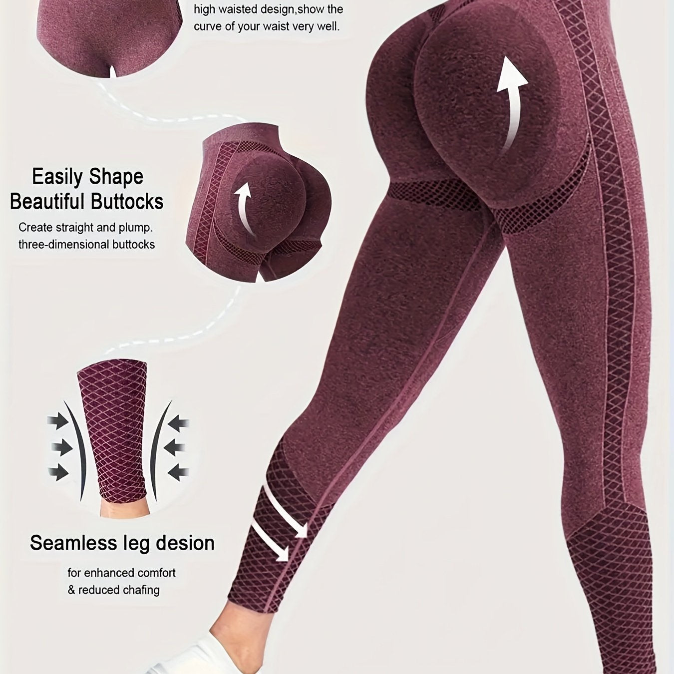 High-waisted Compression Sports Tights - Super Comfortable, Abdominal Control, Sweat-wicking, Four-way Stretch, Adjustable Length, Wide Waistband, Elegant Design, Suitable for Women - Perfect for Yoga, Fitness, and Daily Wear
