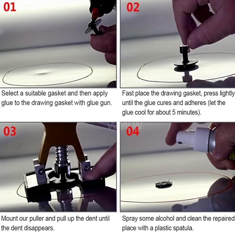 Paintless Dent Repair Kit - Car Dent Removal Tool with Tabs - Minor Dent Removal and Body Damage Fix for Vehicle Car.