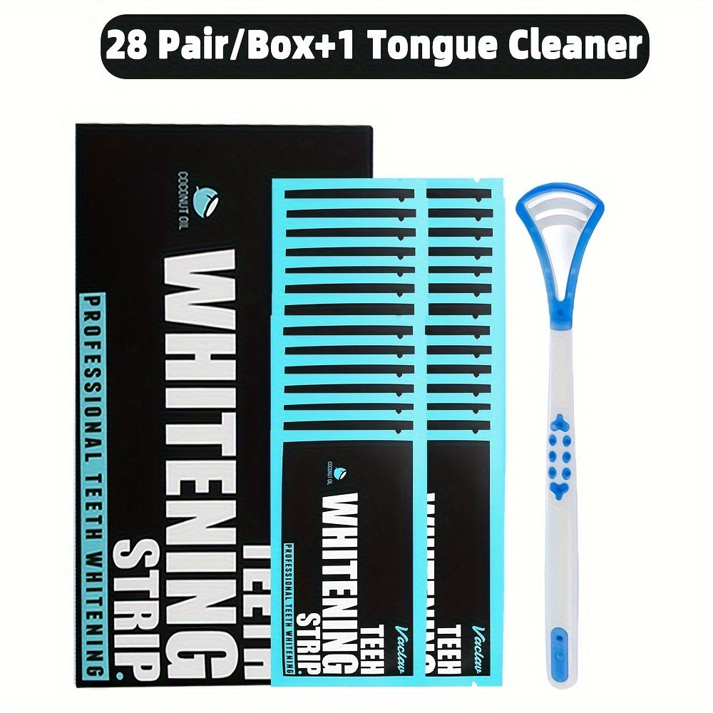 7/14/28 Pairs of Activated Carbon Teeth Whitening Stickers, Teeth Cleaning Stickers, Can Be Used with Tongue Coating Scraper, for Daily Use and Travel