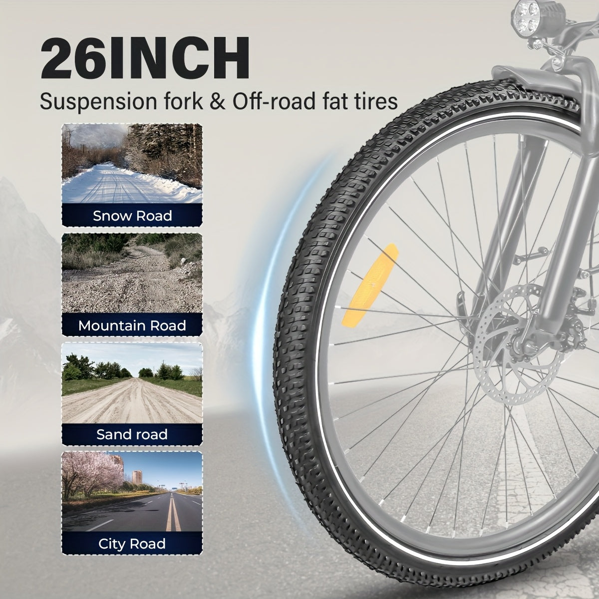 Folding Electric Bike | 26x3.0-inch Durable Tires | 48V13AH Removable Battery | 250W Motor | Disc Brakes | LCD Smart Meter | 100-110km Power-Assisted Range, Mountain Bike, Adult Bike, Cycling Assistant,  Urban Commuting, Mode