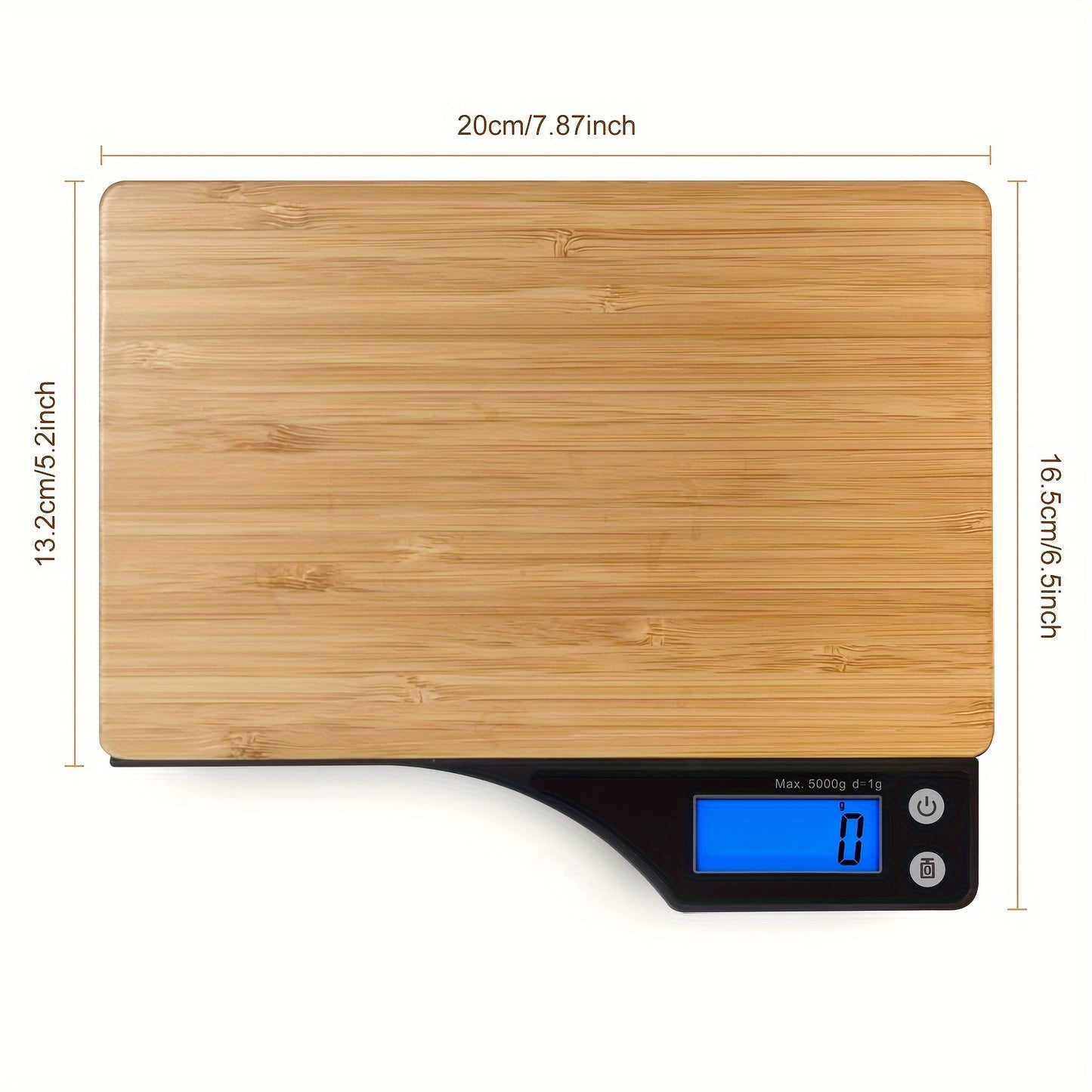 1pc, Kitchen Scale, Food Scale, Digital Food Scale, Portable High Accuracy Bamboo Panel Kitchen Electric Scale For Cooking Baking Weighing Food, Scales For Kitchen, Baking Scale, Kitchen Accessaries, Baking Tools Kitchen Acce