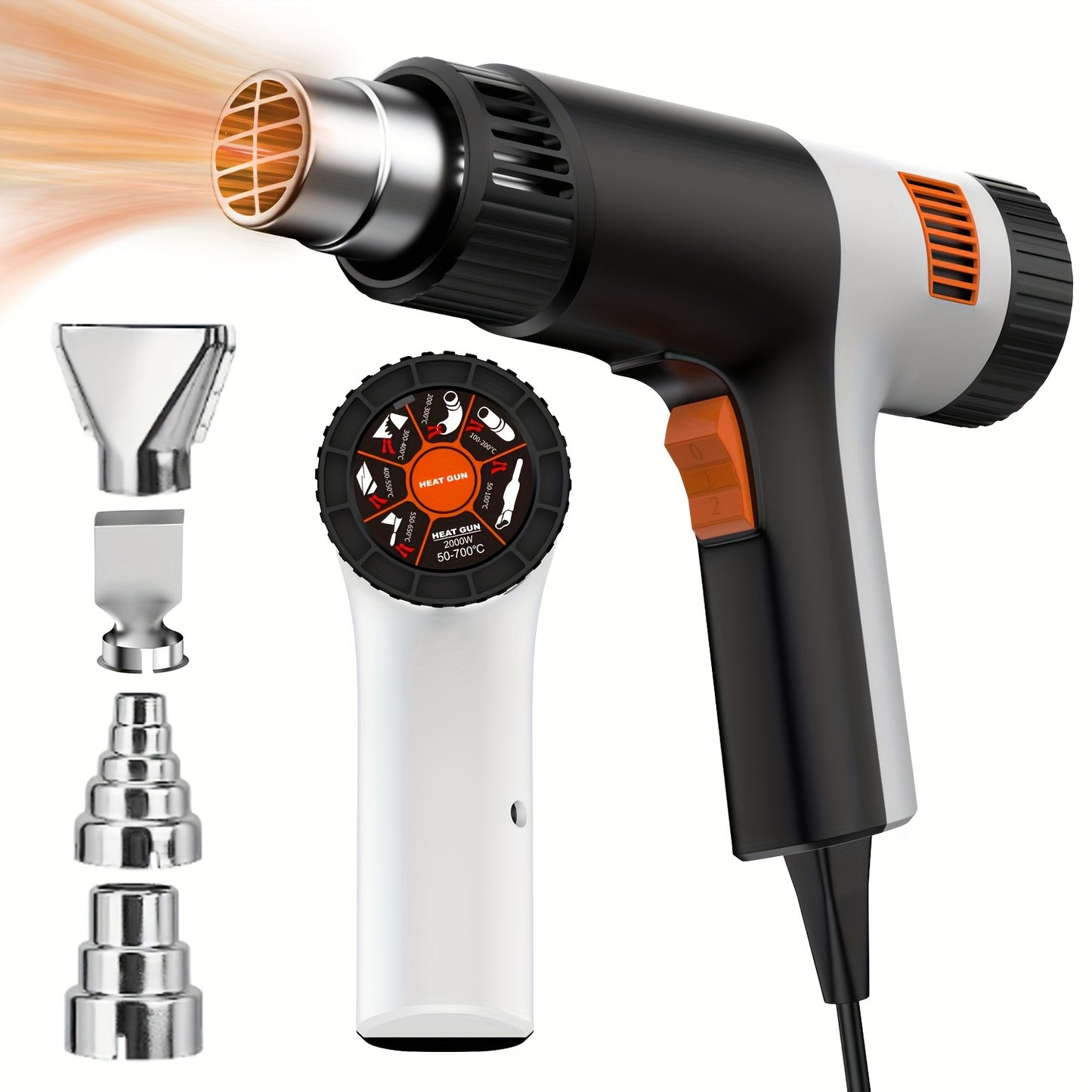 2000W Electric Heat Gun for Car Film Application, Air Dryer & Welding - Compact Packaging, Mini Heat Gun Cordless, Heat Gun with Battery Included, Portable Heat Gun, Hot Air Heat Gun Resin, Heat Gun for Craft, Lightweight Too