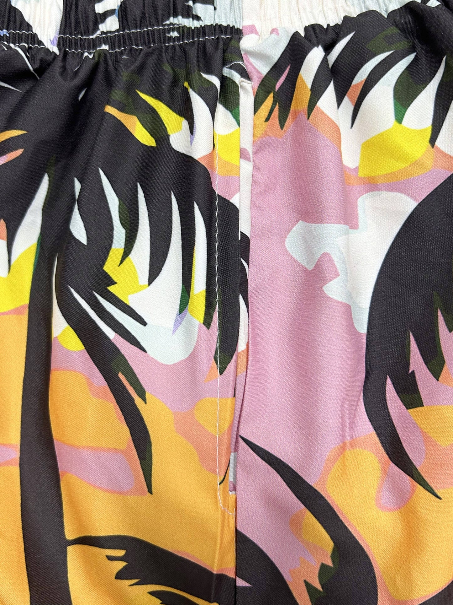 Quick Drying Comfortable Breathable Gradient Palm Tree At Dawn Seaside Drawstring Swim Trunks, Men's Board Shorts Swimwear For Summer Vacation Resort Beach Pool