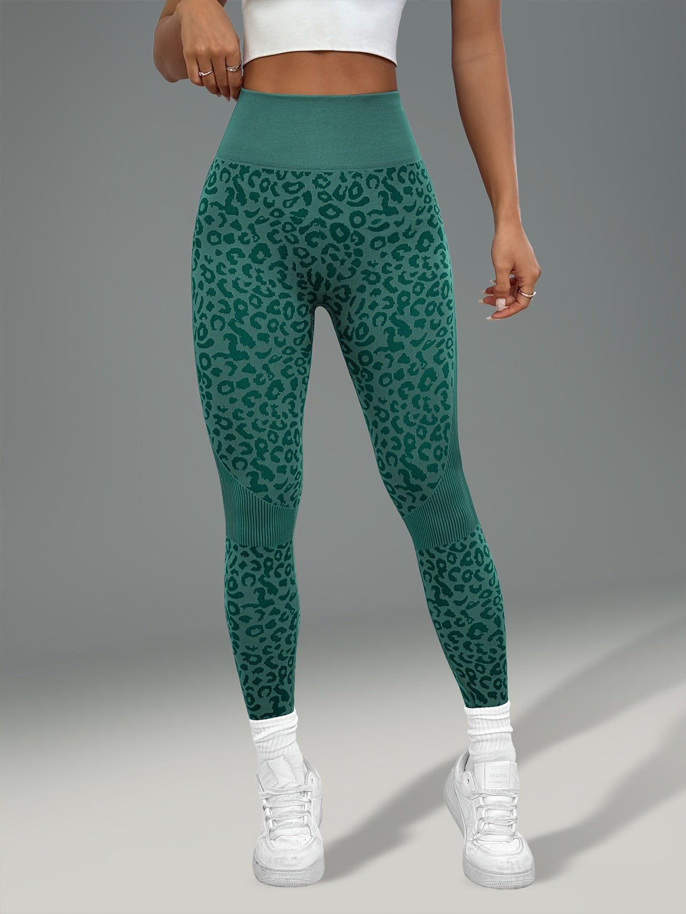 Women'S Leopard Print Yoga Pants - Non-Slip Workout Leggings with Elastic Waistband, Stretchy & Breathable Gym Pants for Yoga, Running, Casual Attire - All-Season Fitness Leggings in Pink & Leopard Print - Non-Slip Grip Activ