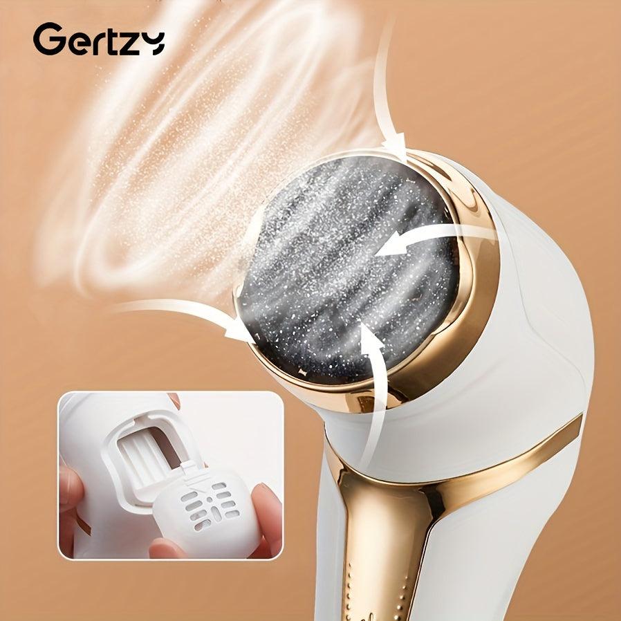GERTZY Electric Callus Remover For Feet ( With Dander Vacuum Cleaner), Rechargeable Foot Callus Remover Pedicure Tools Foot File, Professional Foot Care Kit With 3Heads&2Speed