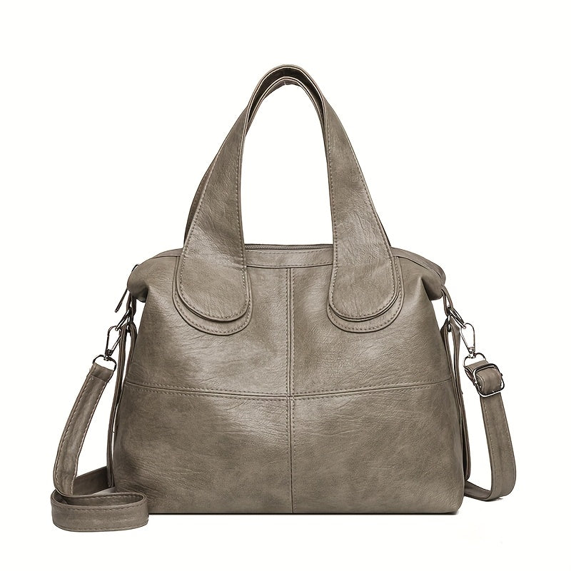 Women's Professional Tote Bag with Adjustable Shoulder Strap - Large Capacity Work Handbag, Zipper Closure, Purse for Office, Travel, Everyday - Available in Brown, Black, Beige, Gray, Camel - KINGANT, Durable Polyester Linin
