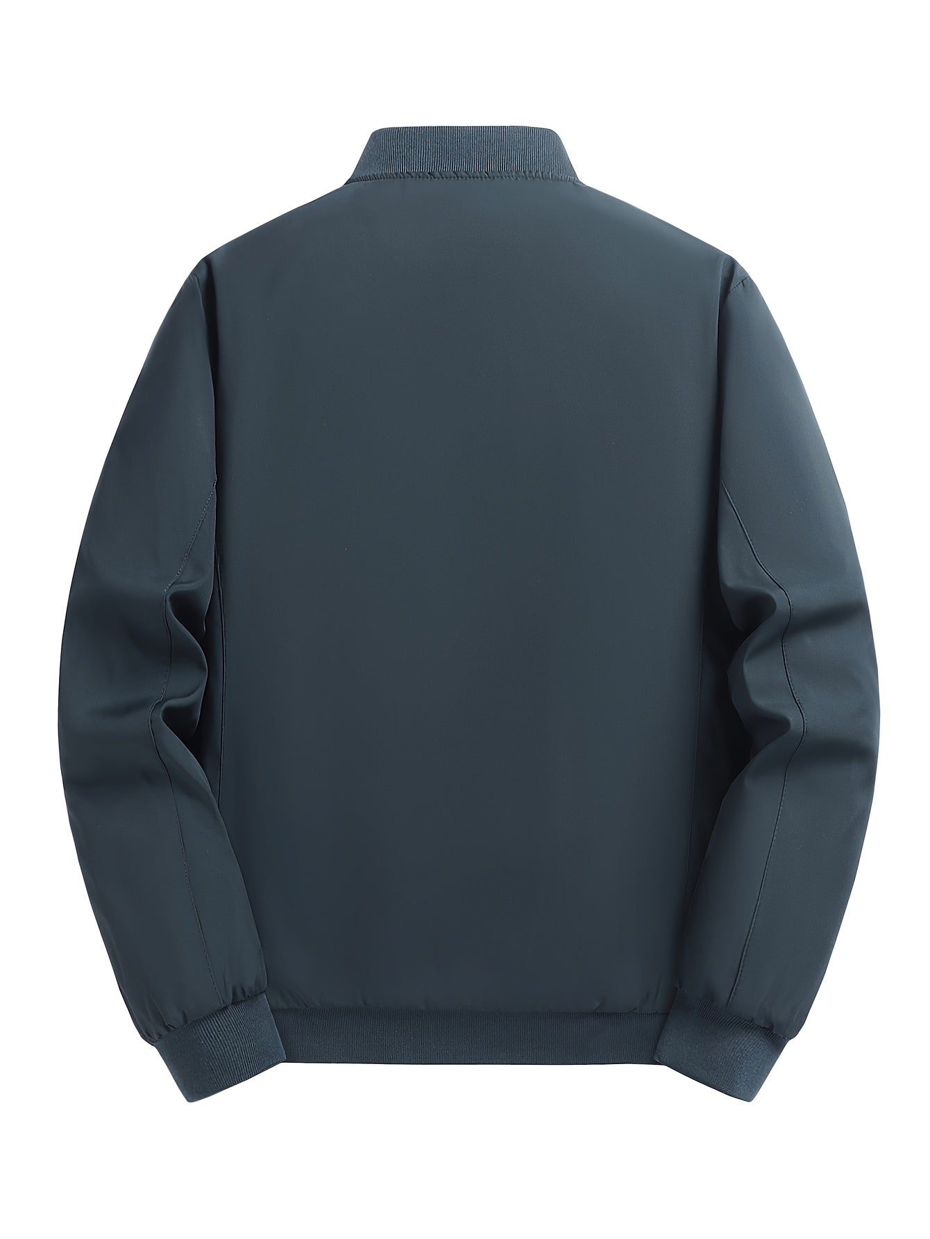 Men's Winter Insulated Full-Zip Jacket with Fleece Lining - Grey Casual Baseball Collar Coat, Zippered Pockets & Polyester Shell for Cold Weather, Outdoor & Everyday Use - Hand Washable (No Dry Clean)