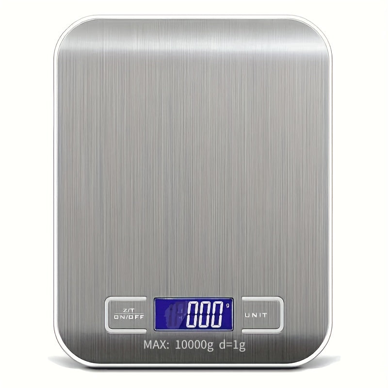 1pc Weluvfit 10kg/1g Multifunction Electric Digital Kitchen Food Scale LCD Display, High Precise Waterproff Measuring Scale With Stainless Steel Surface For Weight Loss, Baking, Cooking, Keto And Meal Prep