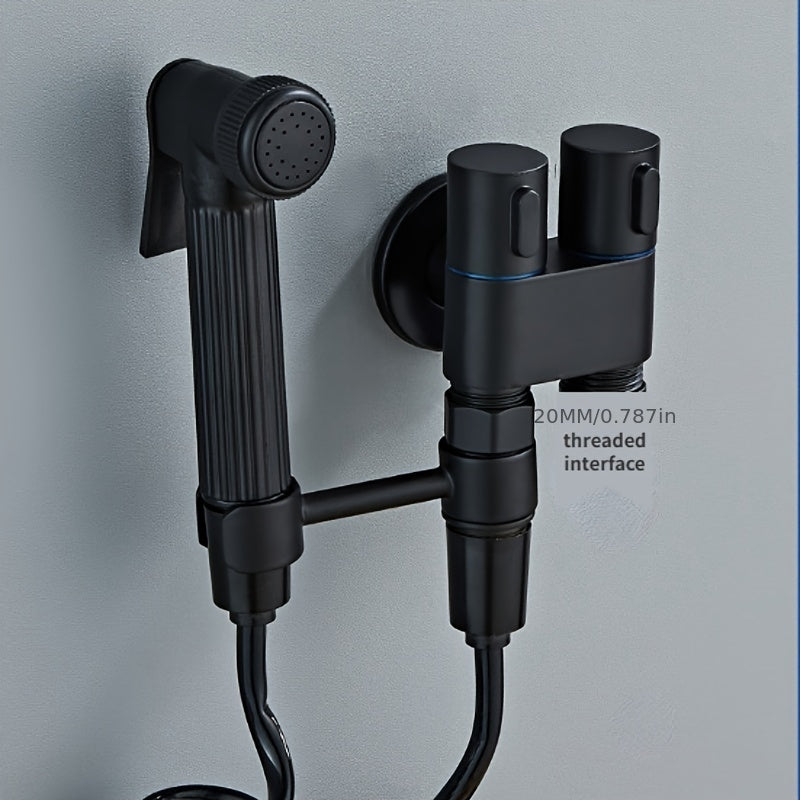 Versatile Wall-Mounted Spray Gun Set with Dual Stainless Steel Valves - Ideal for Bathroom, Pet Showers & More, Chrome Finish, Easy Installation, Fits G1/2 Hoses, Floor Cleaning Tool|Sleek Bathroom Fixture|Durable Alloy Const