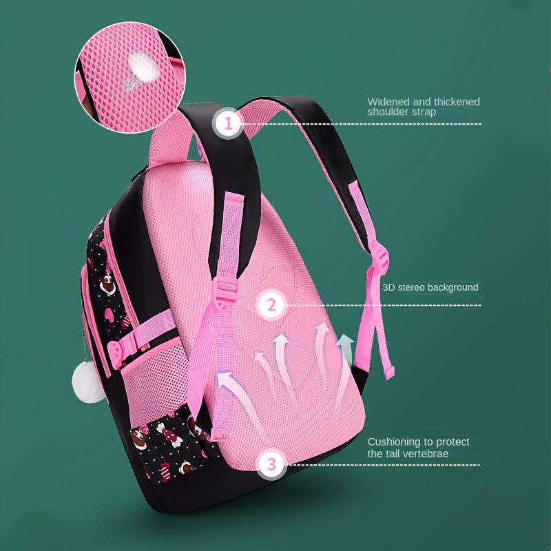 1pc Large Capacity Multi-Compartment Backpack with Two-Way Zipper Closure, Adjustable Comfort Shoulder Straps, Side Cup Holder & Umbrella Pocket - Lightweight Durable Polyester for School, Travel, Daily Use, Backpack for Scho