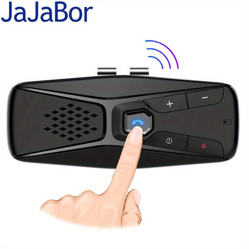 JaJaBor Wireless Car Kit Handsfree Speakerphone with Microphone Automatic Shut Down and Auto Connect, Voice Assistance with Clip