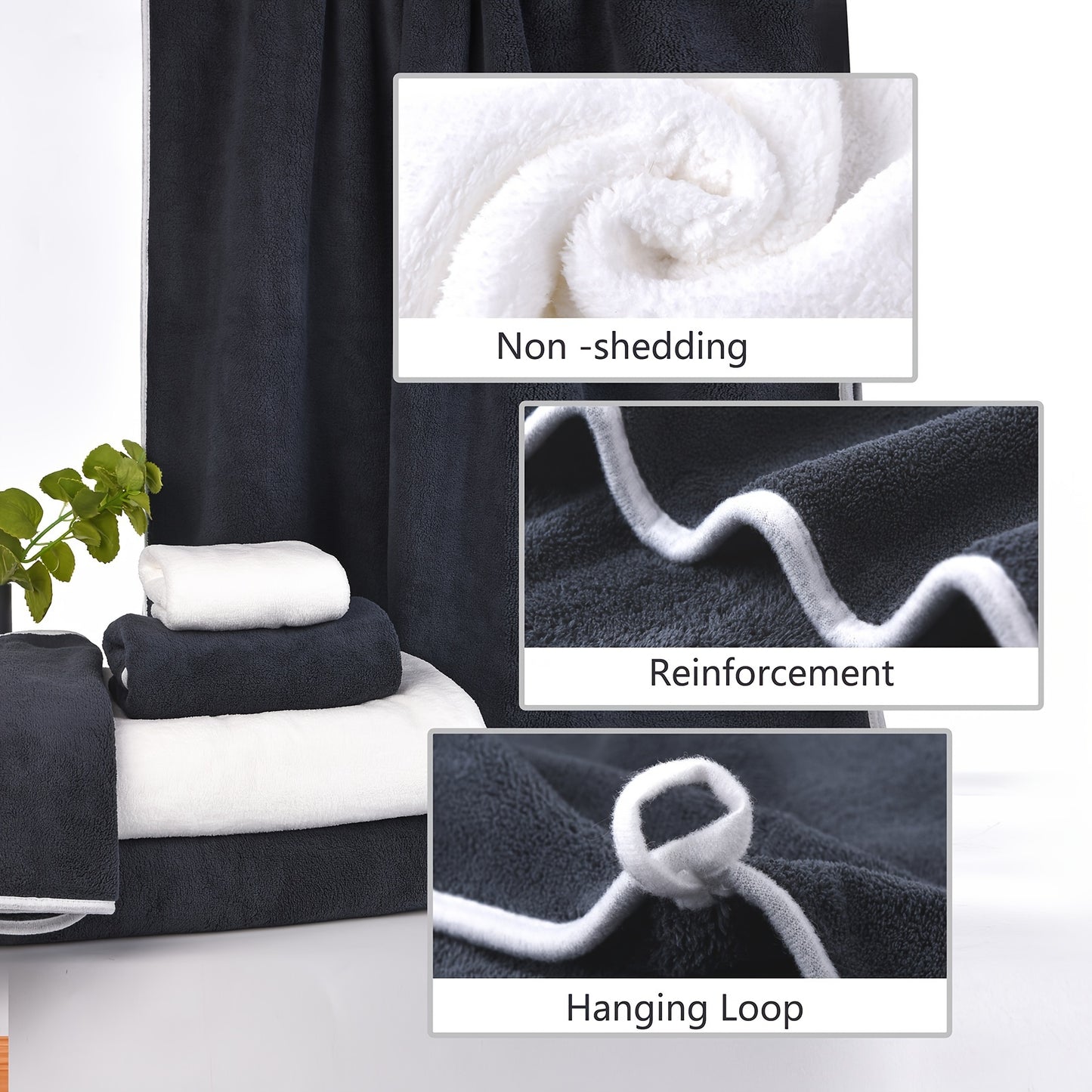 8-Pack Super Soft Coral Bath Towel Set, 2 Bath Towels 68.58 x 139.7 cm, 2 Hand Towels 34.8 x 76.2 cm, 4 Square Towels 34.8 x 34.8 cm, Quick Drying, Quick Absorbent and Lightweight, Outdoor Fitness, Camping Towels Bathroom Tow