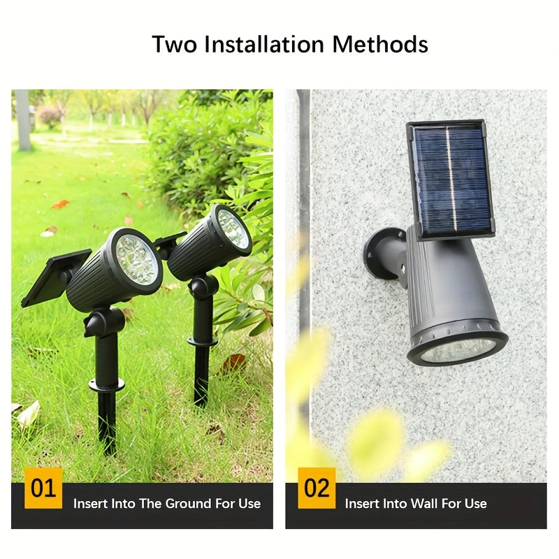 Solar Spot Lights Outdoor, Adjustable Auto On/Off Flag Pole Lights, Landscape LED Lighting Ground Light for Garden Pool Tree Pond and Yard