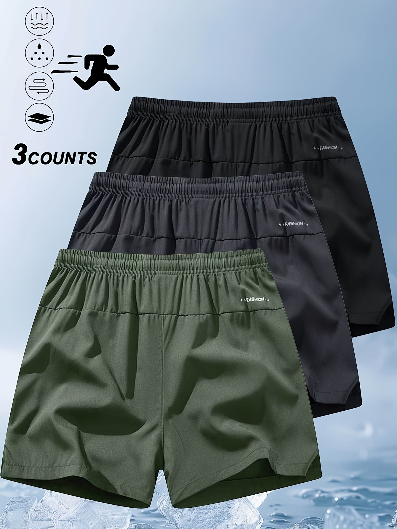 3pcs Men'S Breathable Beach Shorts with Pockets - Stylish Bull Head Print, Lightweight Drawstring Swim Trunks, Polyester/Elastic Fabric, Summer Casual Wear, Beachwear Shorts | Fashionable Bull Print | Functional Pockets for S