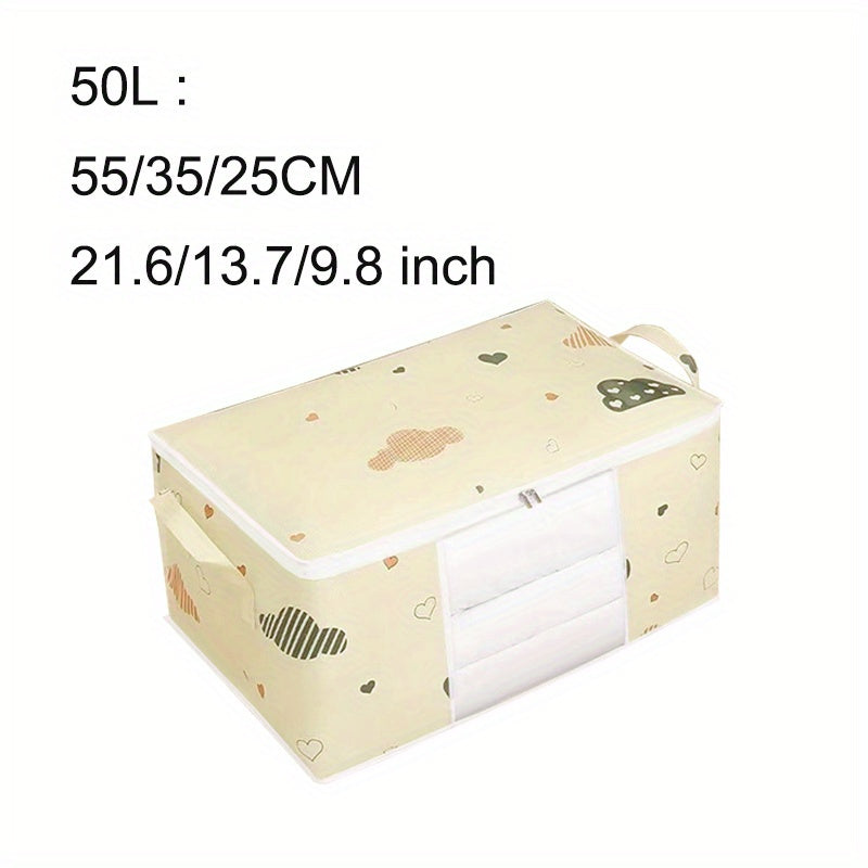 Large Capacity Clothes Storage Bag Organizer With Reinforced Handle, Suitable For Blankets, Bedding, Foldable With Sturdy Zipper, Clear Window Christmas, Halloween, Thanksgiving Gift Easter Gift