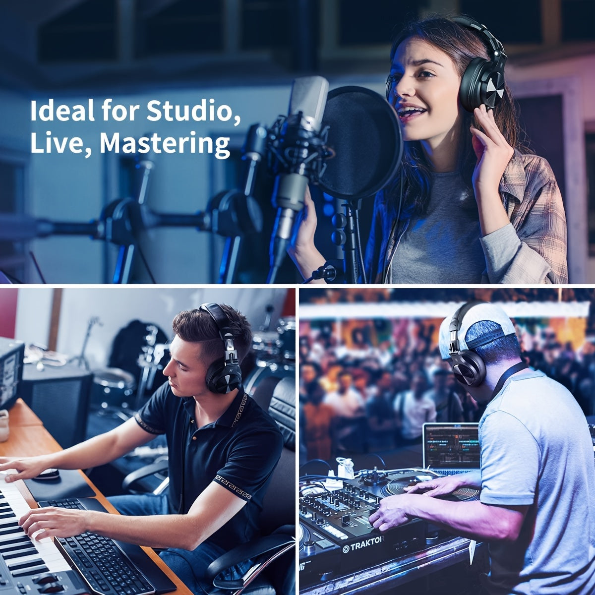 OneOdio A71m Professional Studio & Gaming Headset with Boom Mic - Over-Ear Wired Headphones, Hi-Res Audio, Noise Isolation, Compatible with PC, PS4, Xbox One, Skype, Zoom - Heavy-Duty Build, Detachable Cable, Compatible with