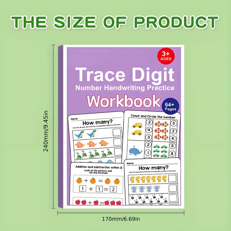 64-Page Math Workbook: & Kindergarten Number Practice Book with Tracing, Writing & Coloring Activities - Interactive Early Learning Workbook for, Curriculum (Numbers 0-100, Counting Games)