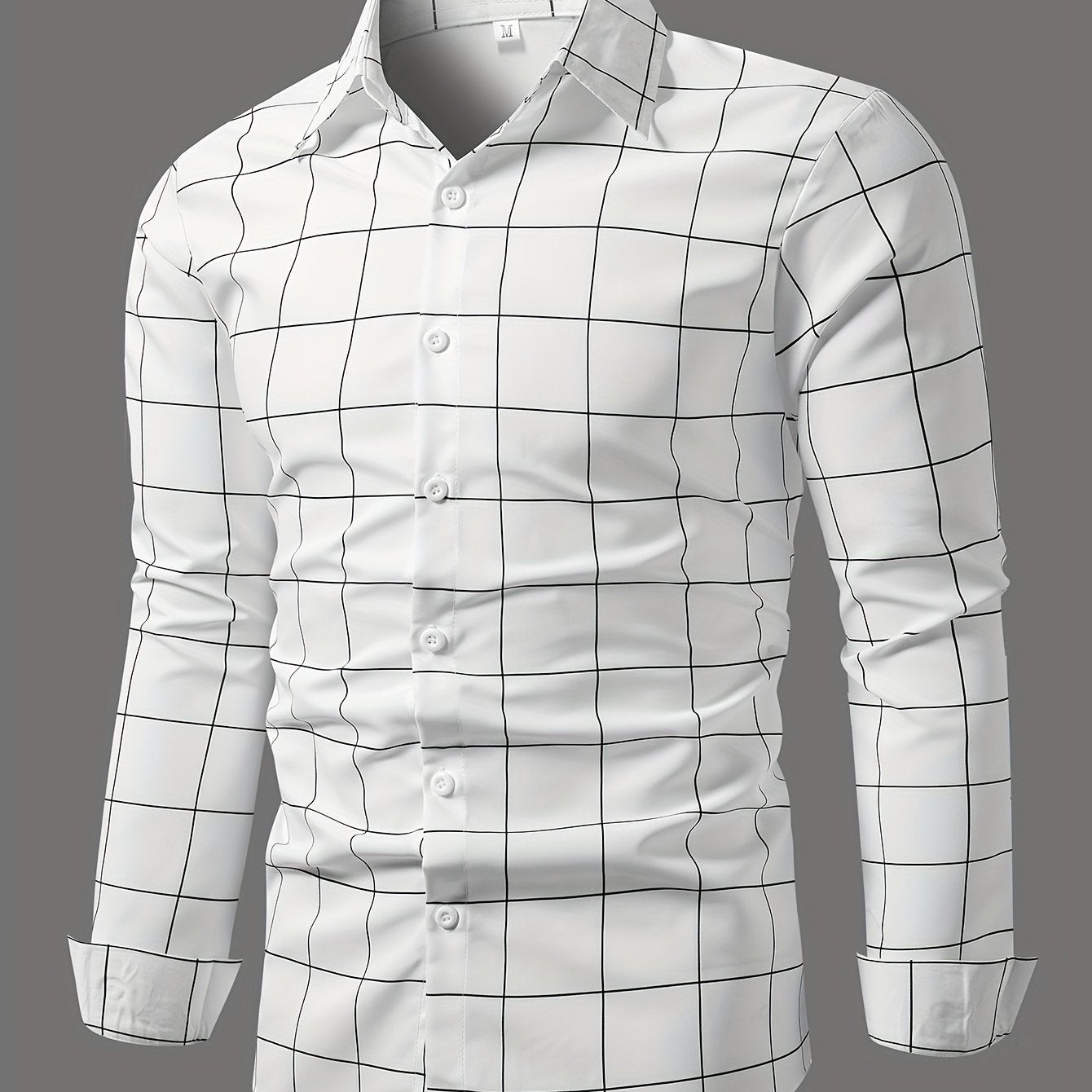Simple Stripe And Plaid Pattern, Men's Casual Daily Thin Long Sleeve Lapel Shirt For Spring Summer