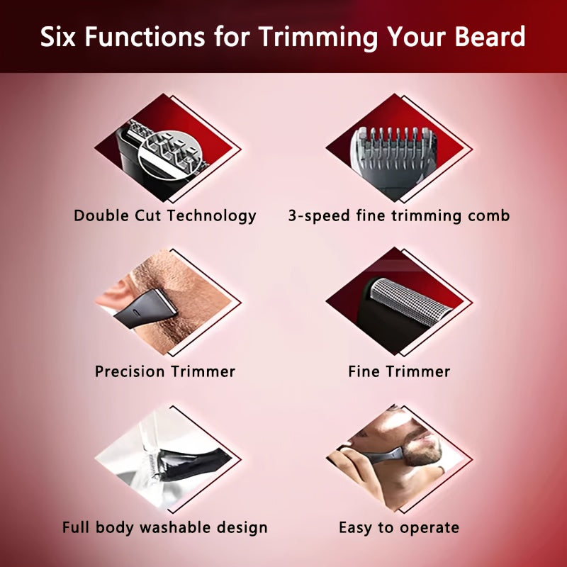 For Philips Multigroom Series 1000 MG1100 Electric Beard Trimmer - Multi-Functional Razor & Sideburn Trimmer with Dual Cut Technology, 3-Position Precision Comb, AA Battery Powered (Batteries Not Included), Ergonomic Design f