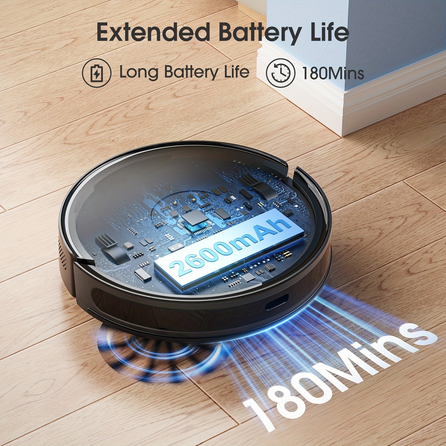 Lubluelu B40 Robot Vacuum Cleaner, 3 In 1 Robot Vacuum Cleaner And Mop, 6500Pa, 62db Low Noise, 9.98 cm Ultra-Slim Body, 5 Floors Mapping, Diversified Cleaning, Robot Vacuum Cleaner For Pet Hair, Carpet, Hard Floor, Christmas