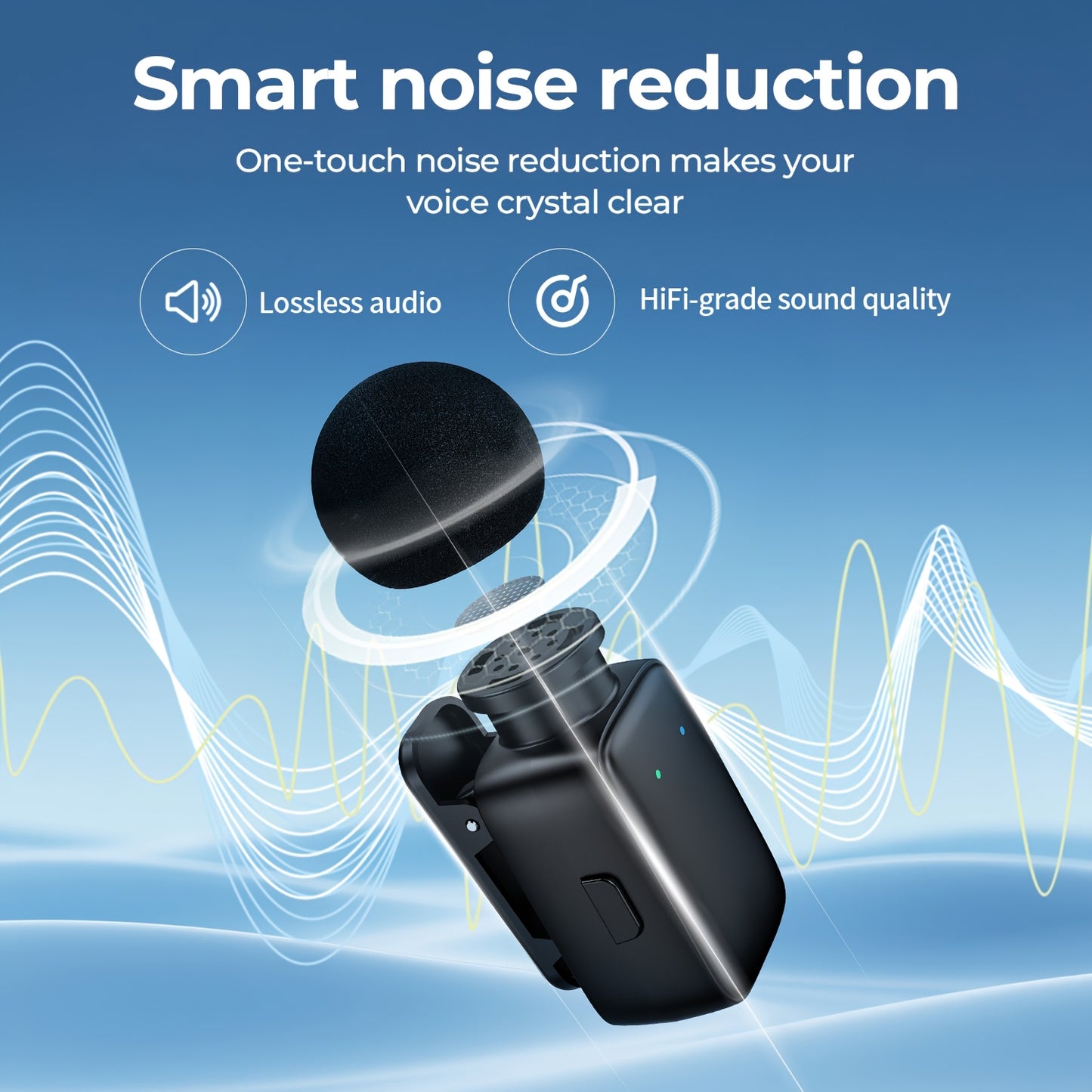 2 Wireless Lavalier Microphones with Charging Case - Clip-On, USB-C, 100°C High Sensitivity, 3.5mm Jack, Compact Design for Video Recording, Vlogging, Interviews, Streaming, Microphone for Phone, Vlogging Accessories, Modern