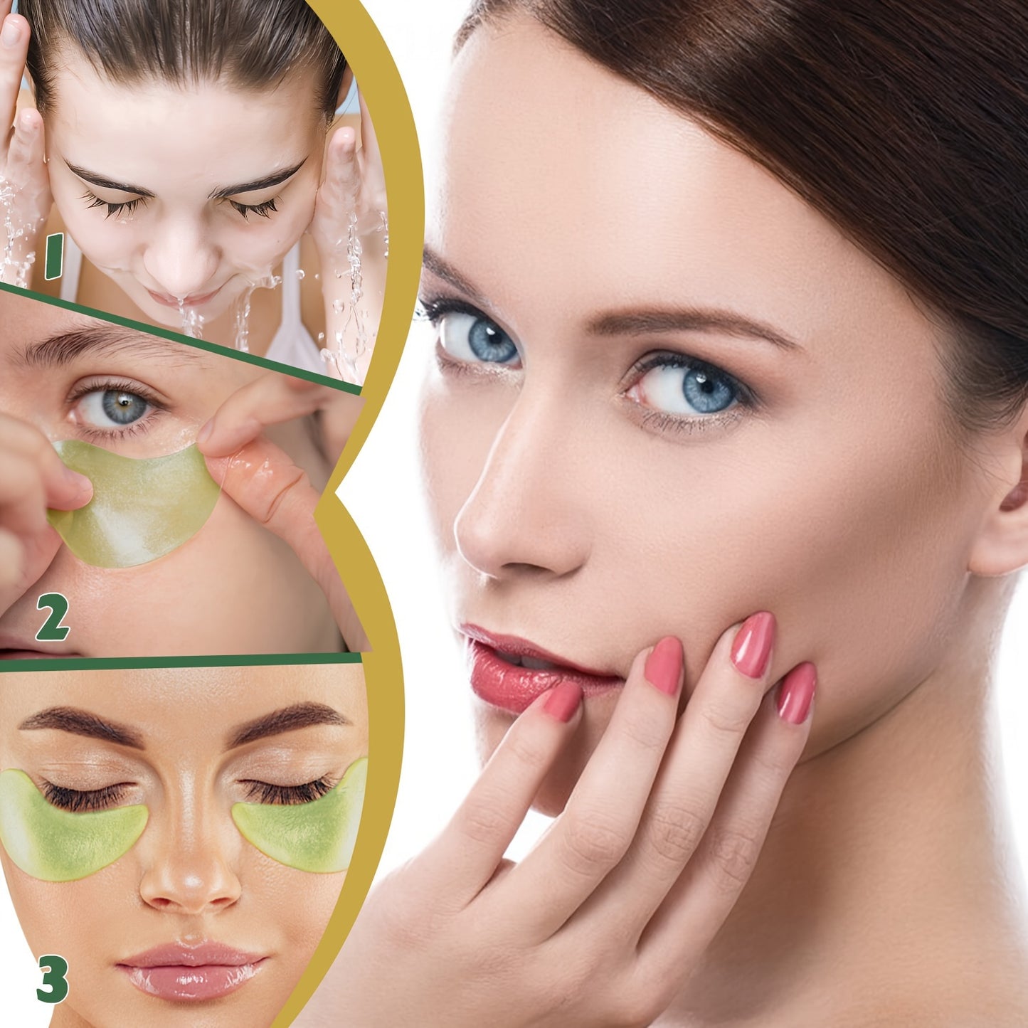 60pcs Moisturizing And Lifting Eye Masks For - Avocado And Golden Eye Patches For Firming And Tightening Under Eye Skin