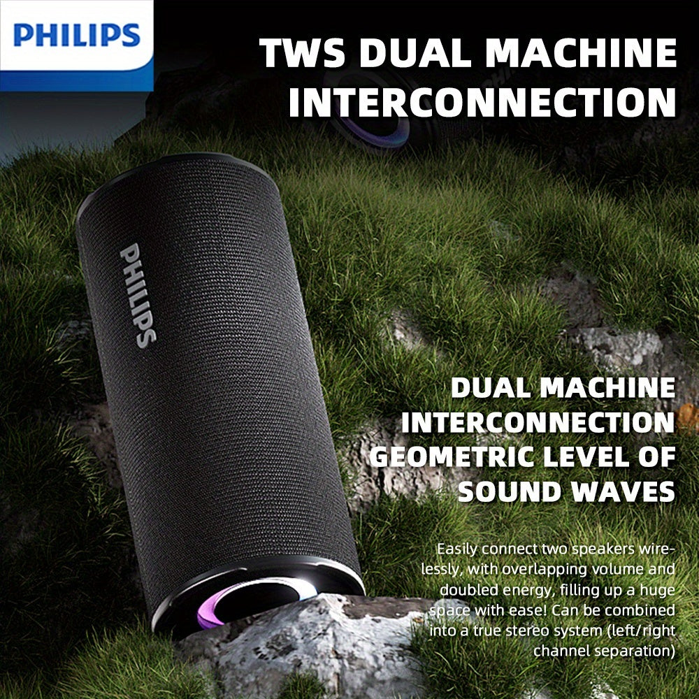 For Philips Wireless Speakers with High Fidelity Sound Quality, Low Power Consumption, Long Battery Life, and Drawstring for Easy Carrying, Portable Audio, Compact Design, Durable Build, Hiquality Audio, Usb Charging, Music L