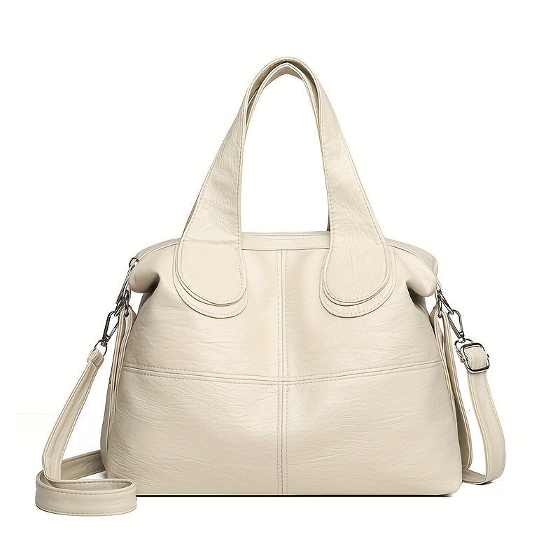 Women's Professional Tote Bag with Adjustable Shoulder Strap - Large Capacity Work Handbag, Zipper Closure, Purse for Office, Travel, Everyday - Available in Brown, Black, Beige, Gray, Camel - KINGANT, Durable Polyester Linin