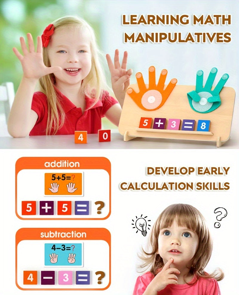 1 counting board, 13 digit blocks, 10 cards, 2 bases, 1 bracket to cultivate cognitive abilities, mathematical operations, addition, subtraction, and matching, Halloween, Christmas, and New Year gifts