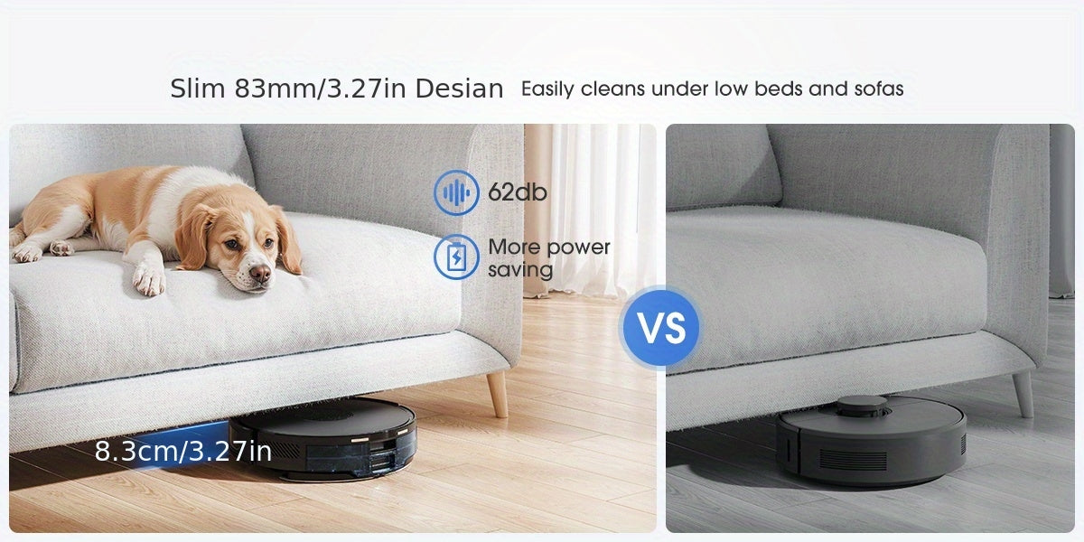 Lubluelu B40 Robot Vacuum Cleaner, 3 In 1 Robot Vacuum Cleaner And Mop, 6500Pa, 62db Low Noise, 9.98 cm Ultra-Slim Body, 5 Floors Mapping, Diversified Cleaning, Robot Vacuum Cleaner For Pet Hair, Carpet, Hard Floor, Christmas