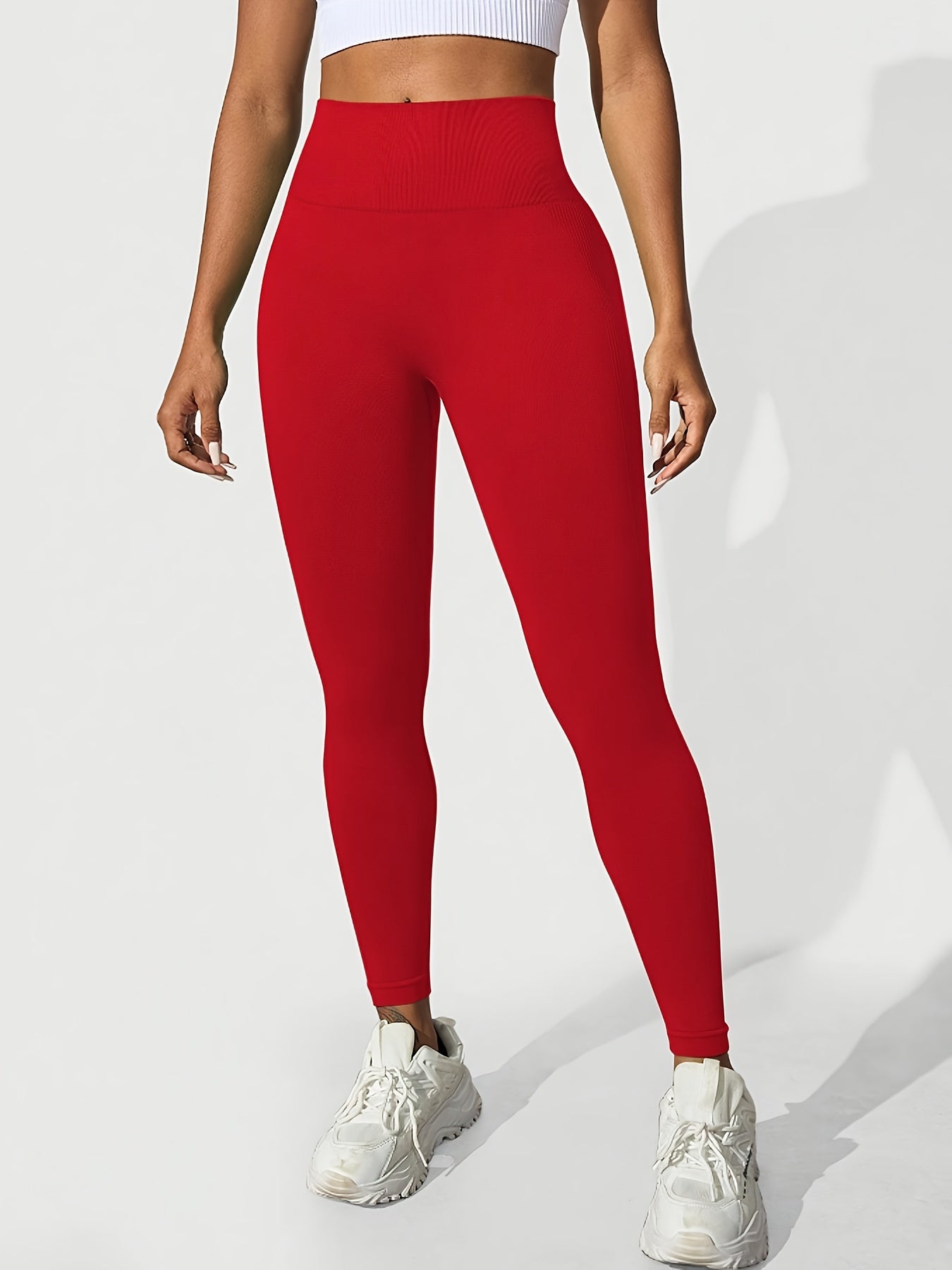 Seamless High-Waisted Yoga Pants for Women - Tummy Control Butt-Lifting 4-Way Stretch Workout Leggings, Moisture-Wicking Quick-Dry Fitness Running Gym Casual Wear, All-Season Machine Washable, Seamless Design, Durable Legging