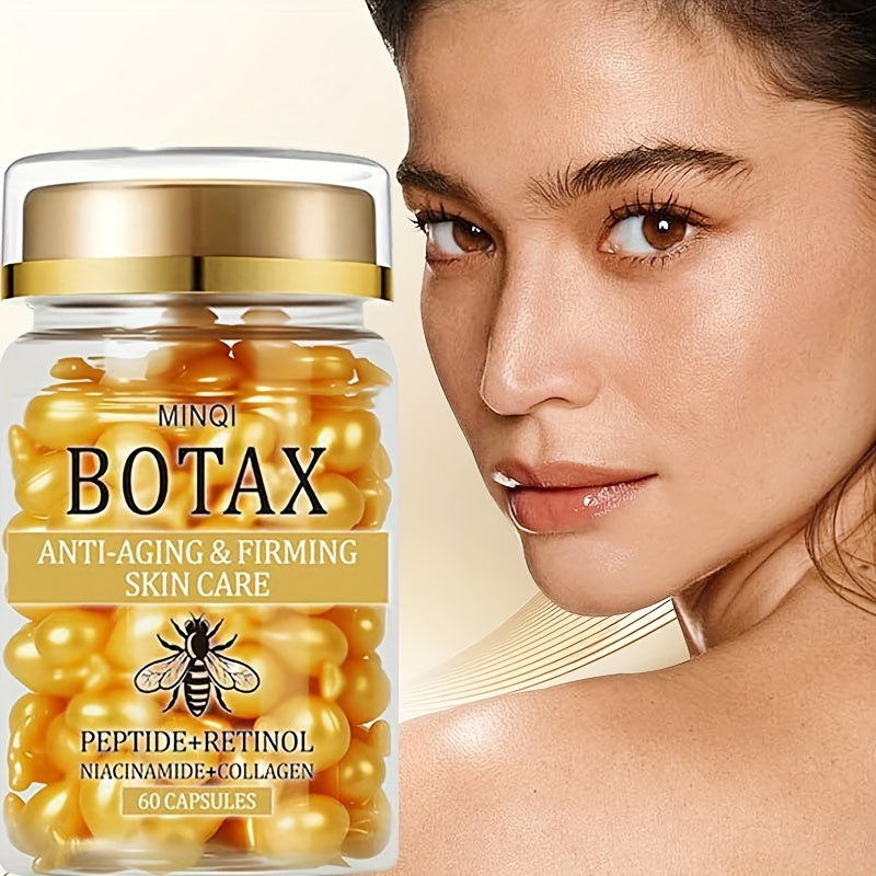 2-Pack of 120 BOTAX Firming Capsules, Skincare Product with Retinol, Collagen, Bee Venom, and Acetyl Cysteine, Enriched with Hyaluronic Acid for Light Beige Tightening, Suitable for All Light Beige Types, Lightweight Texture,