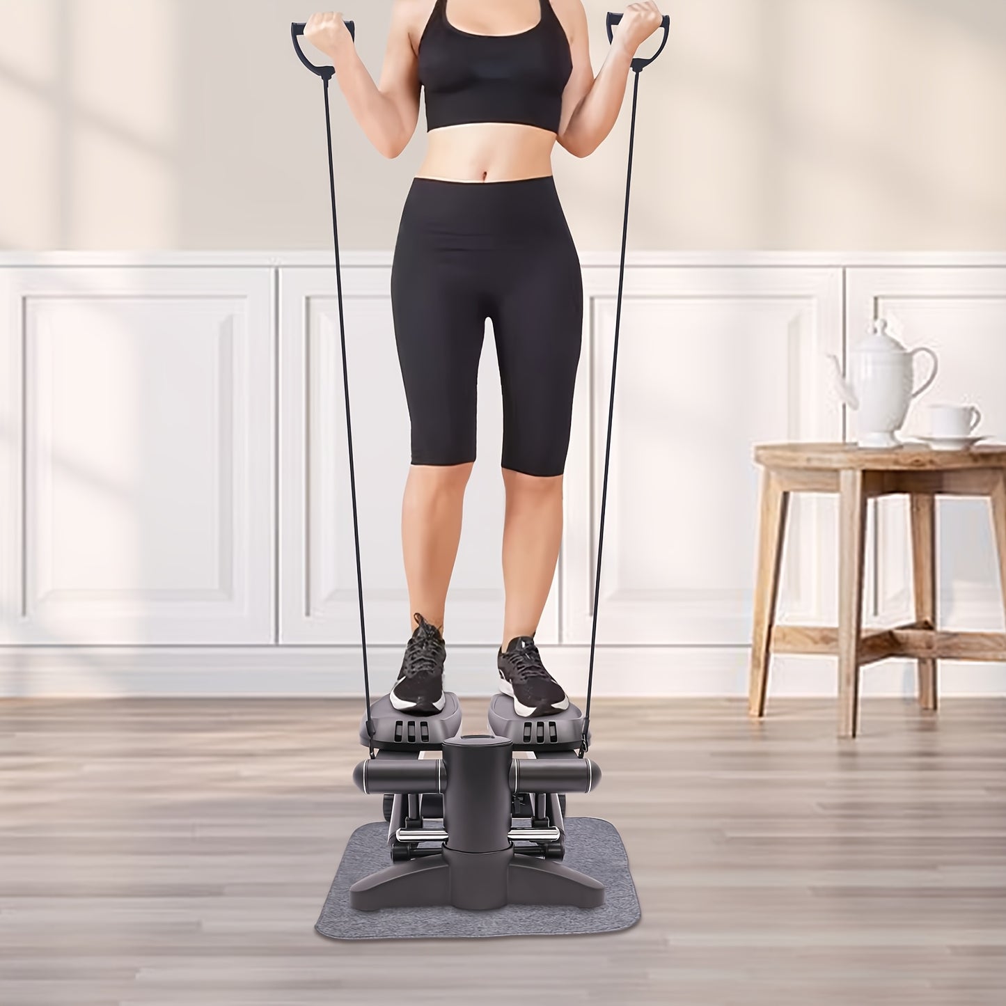 OUKANING Heavy Duty 149.69KG Capacity Stepper Machine with Non-Slip Pedals - Manual Incline Adjustment & Mechanical Control, No Assembly Required, Compact Home Gym Equipment for Cardio Workouts, Office & Indoor Training, Port