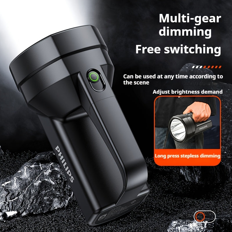 Philips Rechargeable Battery Flashlight, Ultra-Long Life, High Capacity, Portable Spotlight for Outdoor and Emergency Lighting