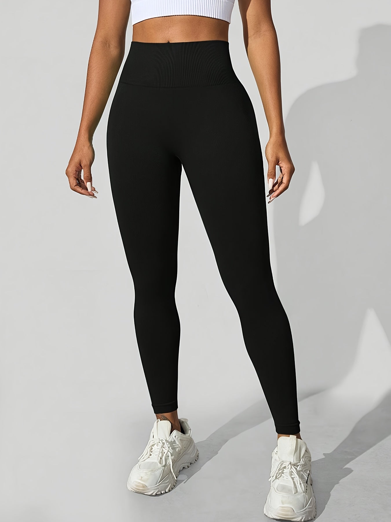 Seamless High-Waisted Yoga Pants for Women - Tummy Control Butt-Lifting 4-Way Stretch Workout Leggings, Moisture-Wicking Quick-Dry Fitness Running Gym Casual Wear, All-Season Machine Washable, Seamless Design, Durable Legging