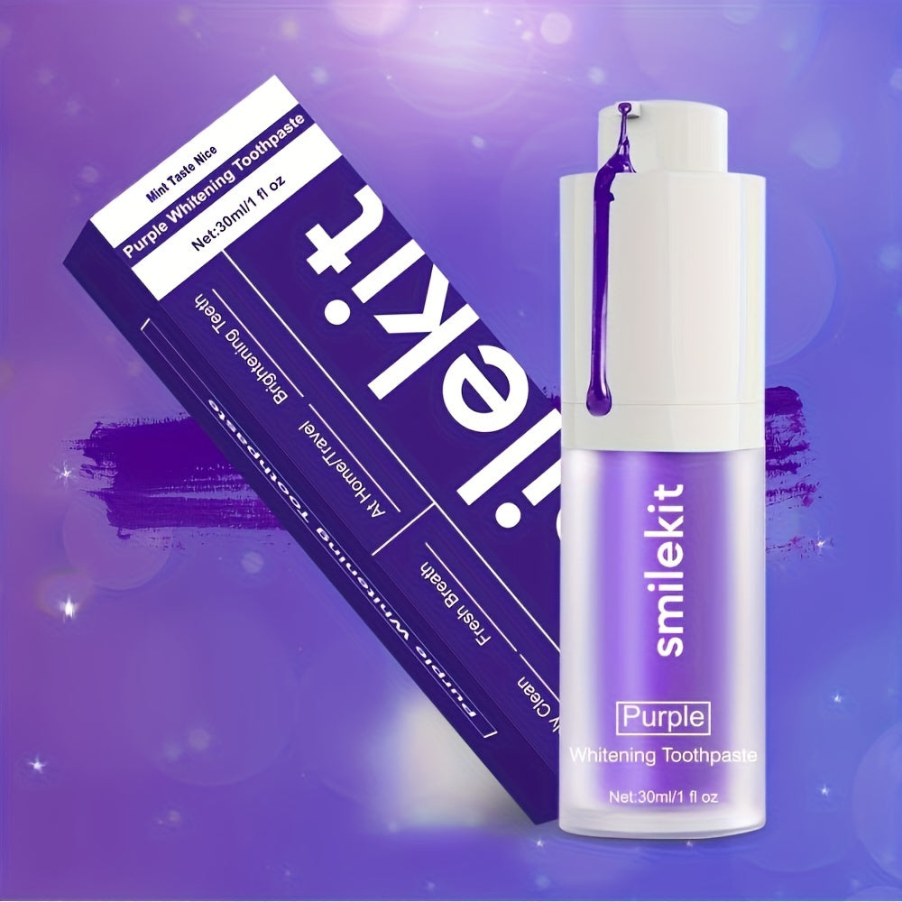 Minty Fresh Purple Whitening Toothpaste - Deep Clean, Gentle on Gums, Freshens Breath, Portable for Travel & Home Use