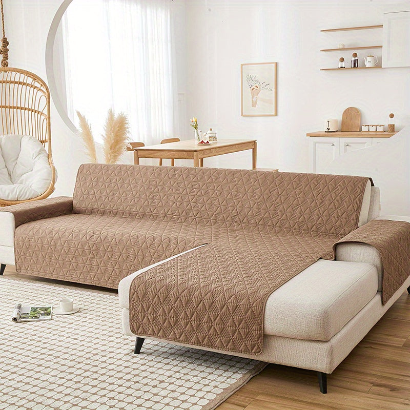 1pc Double-sided Waterproof Sofa Slipcover, Cushion Sofa L-shaped Universal Cover, Furniture Protector For Bedroom Office Living Room Home Decor Washable Couch Cover For Dog