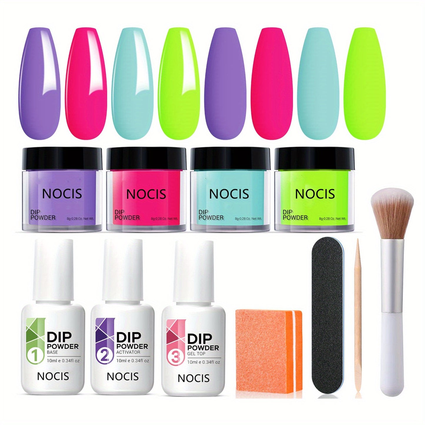 11Pcs/Set Dip Powder Nail Kit Starter 4 Colors Nude Skin Tone Golden Glitter Neutral Acrylic Dip Powder Liquid Set With Base Coat And Top Coat Activator For French Manicure Salon