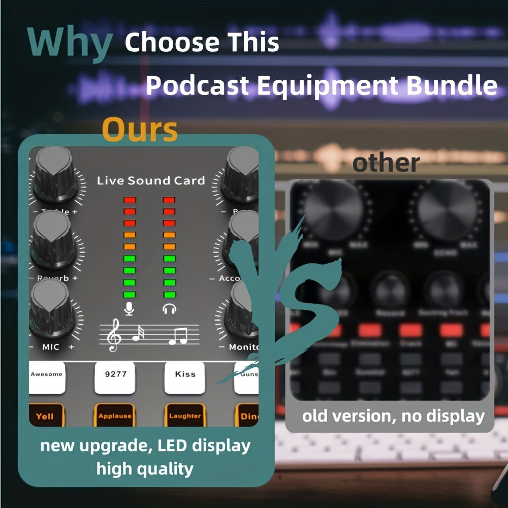 Kit de Podcast BM800 com Placa de Som V8 – Gravação e Streaming